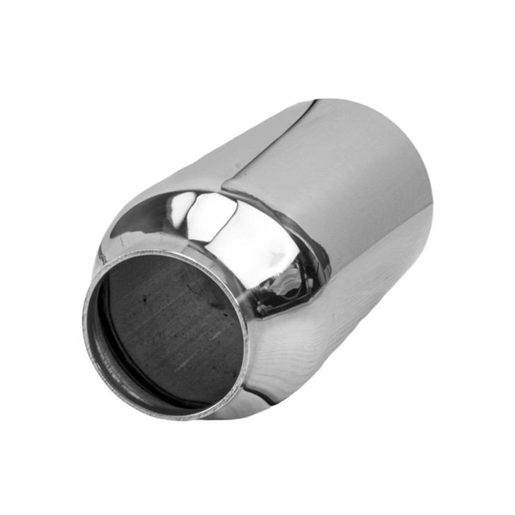 3.5 inch Round Straight Cut Mirror Polished 304 Stainless Steel Exhaust Tip  - PE35016