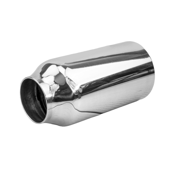 3.5 inch Round Straight Cut Mirror Polished 304 Stainless Steel Exhaust Tip  - PE35016