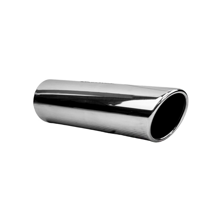 3.5 inch Round Slash Cut Mirror Polished 304 Stainless Steel Exhaust Tip  - PE35002
