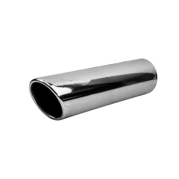 3.5 inch Round Slash Cut Mirror Polished 304 Stainless Steel Exhaust Tip  - PE35002