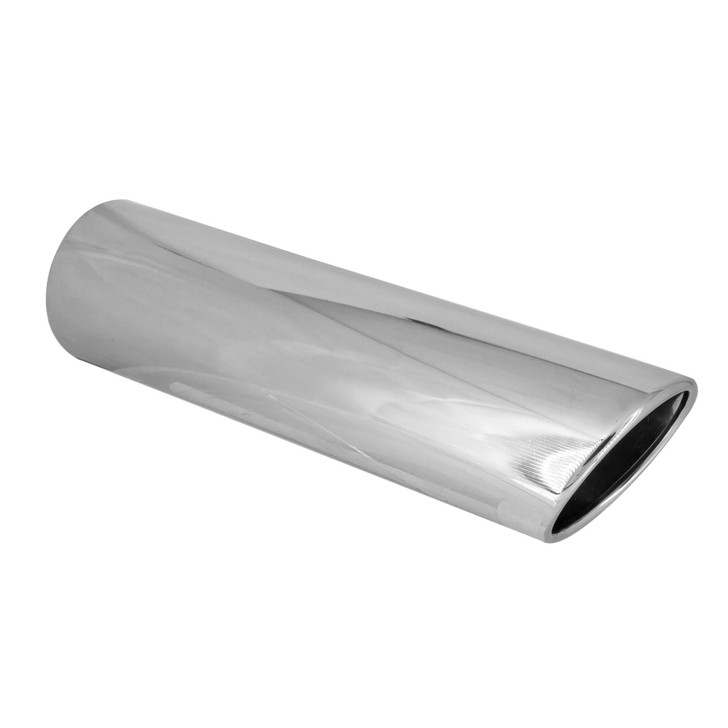 3.5 inch Round Slash Cut Mirror Polished 304 Stainless Steel Exhaust Tip  - PE35002