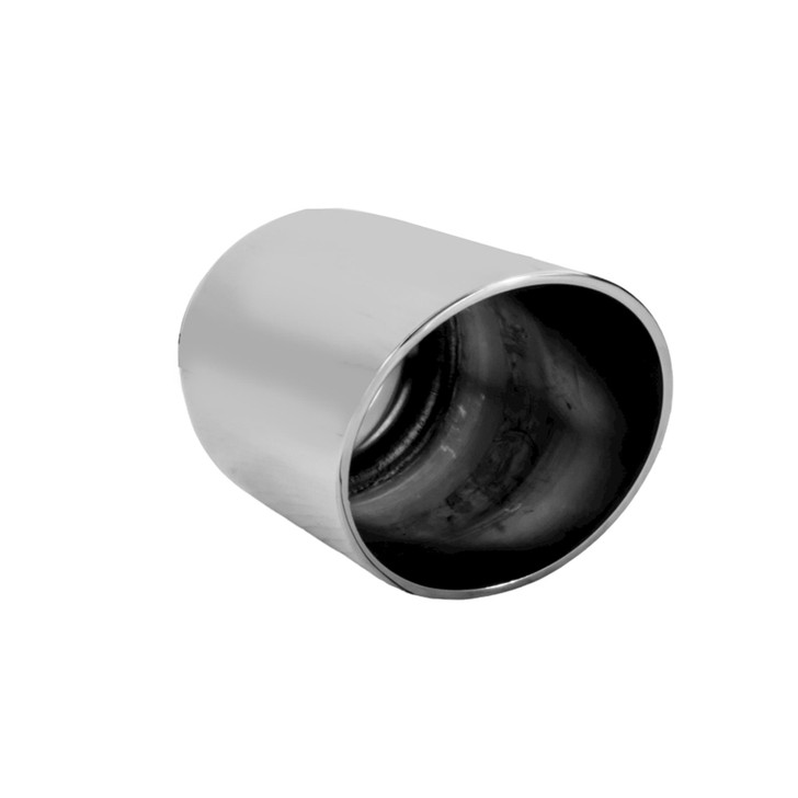 3 inch Round Slash Cut Mirror Polished 304 Stainless Steel Exhaust Tip  - PE35007