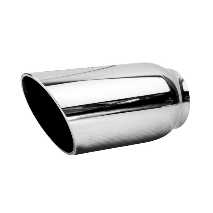3 inch Round Slash Cut Mirror Polished 304 Stainless Steel Exhaust Tip  - PE35007