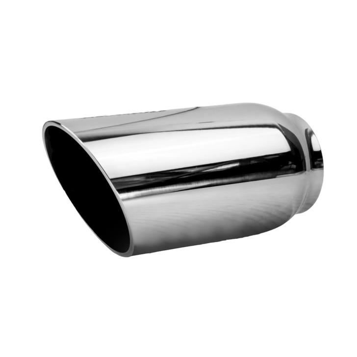 3 inch Round Slash Cut Mirror Polished 304 Stainless Steel Exhaust Tip  - PE35007