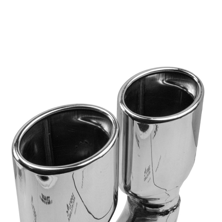 2.36 x 3.93 inch Oval Oval - Rolled Edge - Slash Cut Mirror Polished 304 Stainless Steel Exhaust Tip  - PE35031