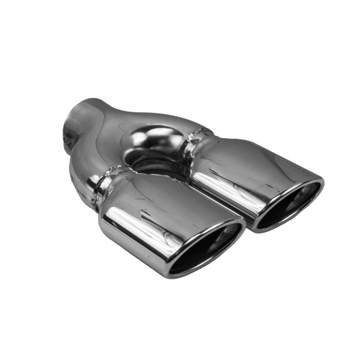 2.36 x 3.93 inch Oval Oval - Rolled Edge - Slash Cut Mirror Polished 304 Stainless Steel Exhaust Tip  - PE35031