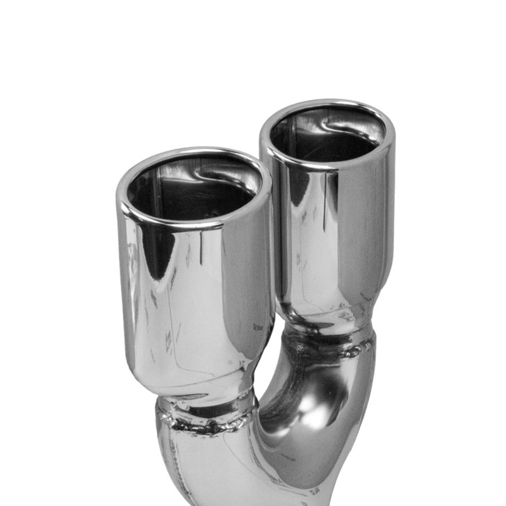 2.36 x 3.93 inch Oval Oval - Rolled Edge - Slash Cut Mirror Polished 304 Stainless Steel Exhaust Tip  - PE35031