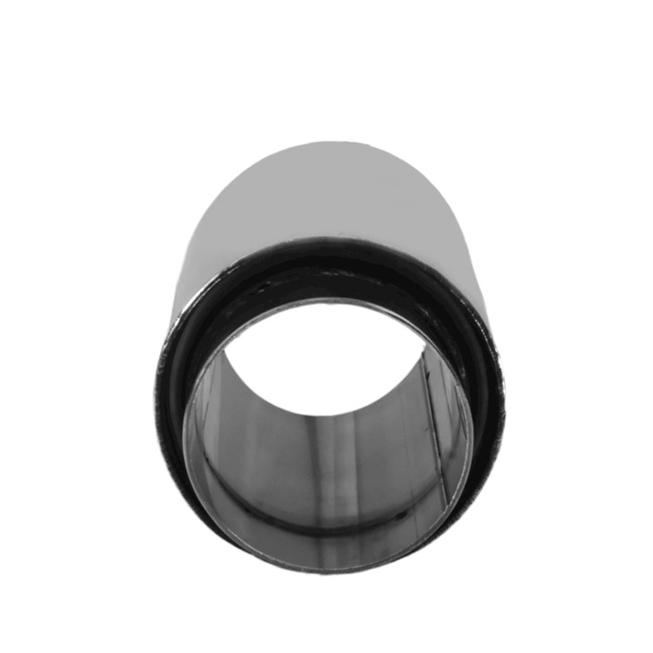 3 inch Round Slash Cut - Rolled Edge Mirror Polished 304 Stainless Steel Exhaust Tip  - PE35004