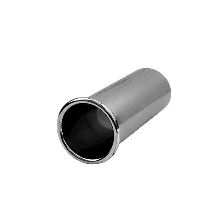 2.55 inch Round Straight Cut - Rolled Edge  Mirror Polished 304 Stainless Steel Exhaust Tip  - PE63RT