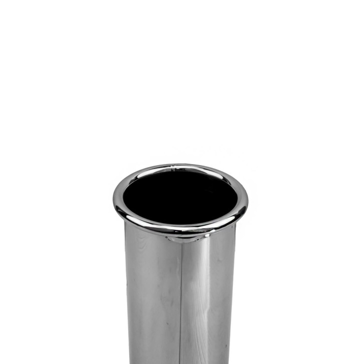 2.55 inch Round Straight Cut - Rolled Edge  Mirror Polished 304 Stainless Steel Exhaust Tip  - PE63RT