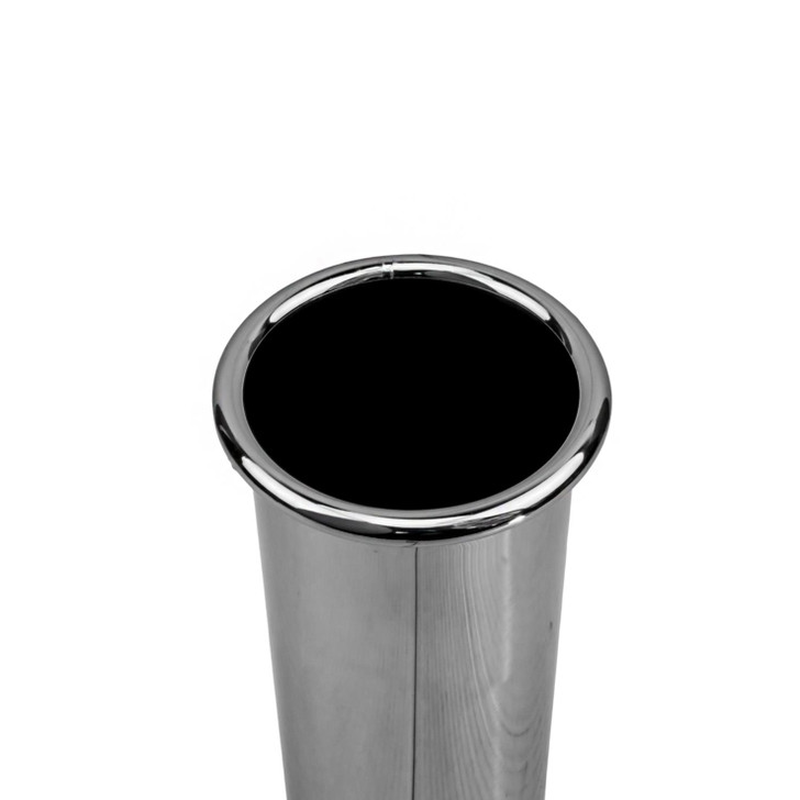 2.55 inch Round Straight Cut - Rolled Edge  Mirror Polished 304 Stainless Steel Exhaust Tip  - PE63RT