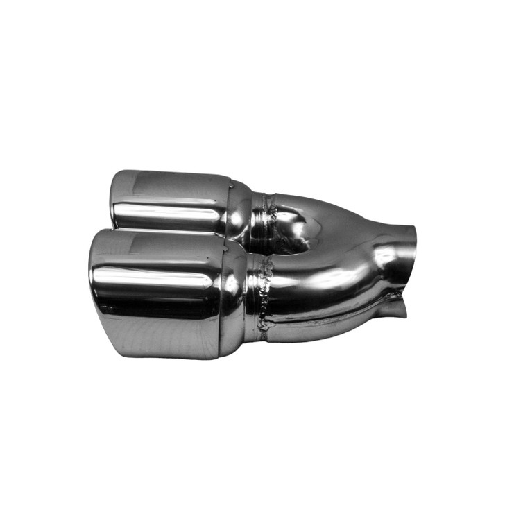 3.14 x 3.54 inch Square Square - Rolled Edge Mirror Polished 304 Stainless Steel Exhaust Tip  - PE35030