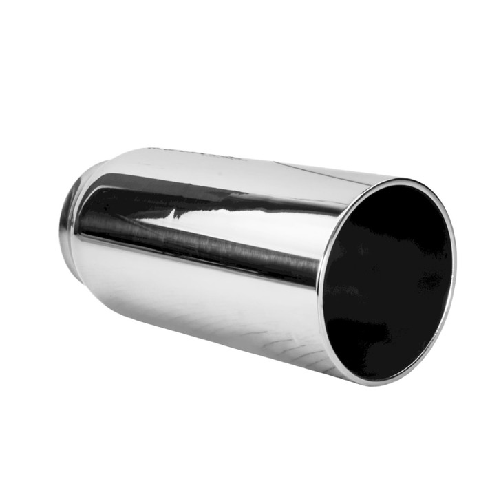 3 inch Round Stright - Double Wall Mirror Polished 304 Stainless Steel Exhaust Tip  - PE35006