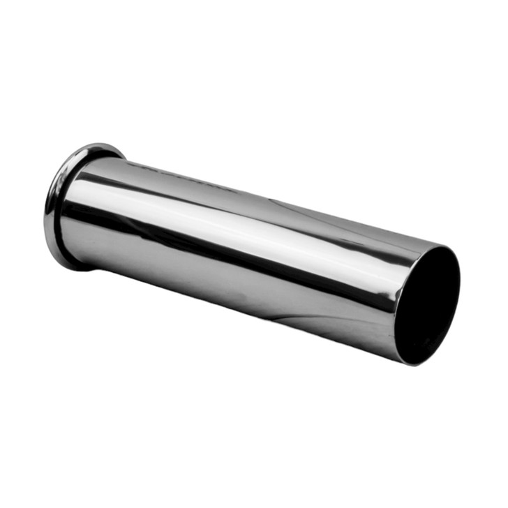 2 inch Round Straight Cut - Rolled Edge  Mirror Polished 304 Stainless Steel Exhaust Tip  - PE51RT