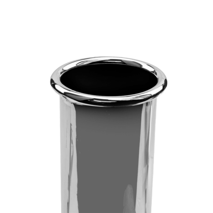 2 inch Round Straight Cut - Rolled Edge  Mirror Polished 304 Stainless Steel Exhaust Tip  - PE51RT