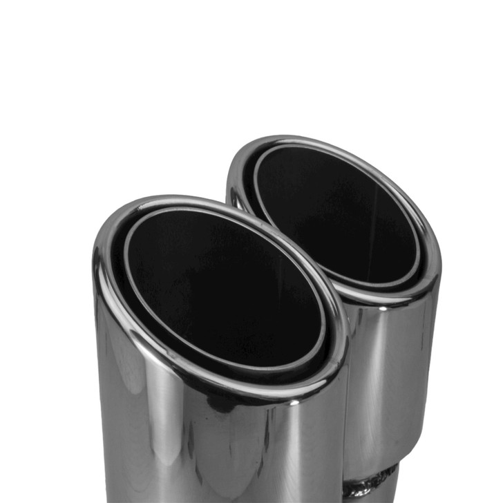 3 inch Round Slash Cut - Rolled Edge Mirror Polished 304 Stainless Steel Exhaust Tip  - PE35010R