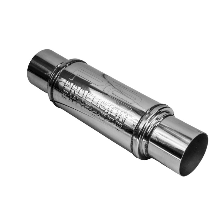 3" 76mm 4" Round x 9" Profusion 304 Stainless Steel Exhaust Silencer Resonator