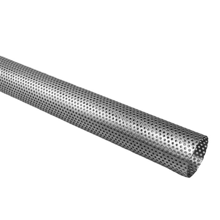 50.8mm OD 1000mm 1.2 Wall Perforated 304 Stainless Steel Exhaust Pipe Tube