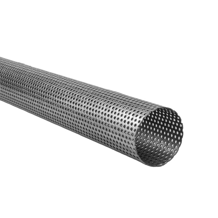 57.15mm OD 1000mm 1.2 Wall Perforated 304 Stainless Steel Exhaust Pipe Tube