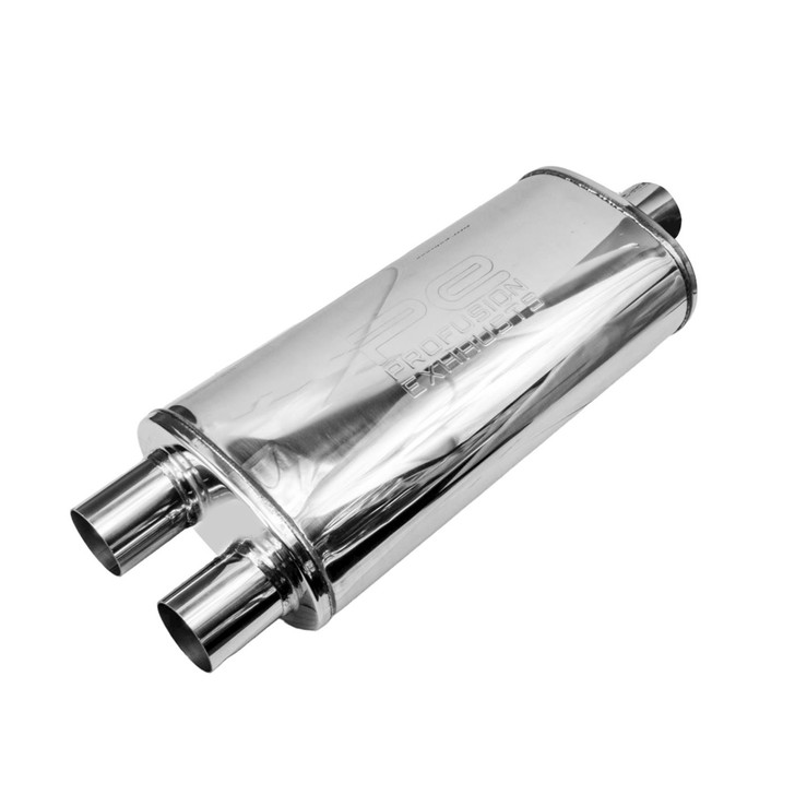 3" 76mm 5"x 8" Oval x 18" Y Pipe Profusion 304 Stainless Steel Exhaust Silencer