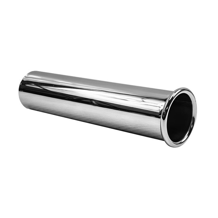 1.75 inch Round Straight Cut - Rolled Edge  Mirror Polished 304 Stainless Steel Exhaust Tip  - PE45RT