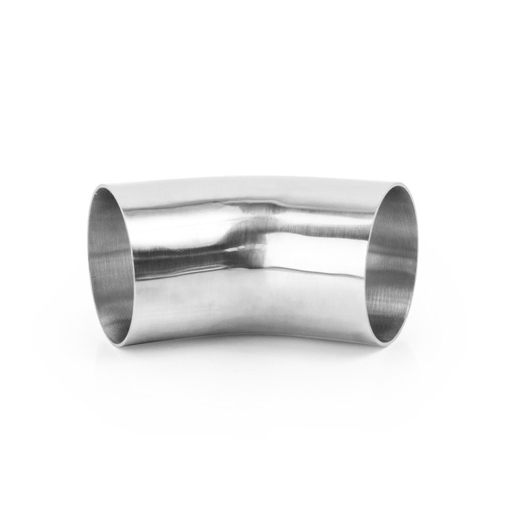 45 degree 2.75" 70mm Tight 1D Mandrel Exhaust Bend T304 Stainless Steel Polished
