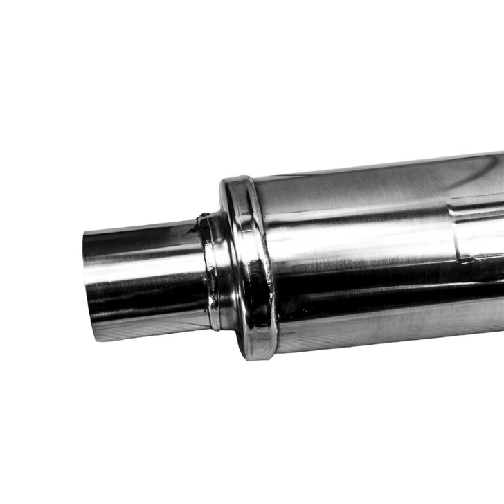 1.75 inch 4 inch Round x 14 inch 304 Stainless Steel Exhaust Muffler - 810413