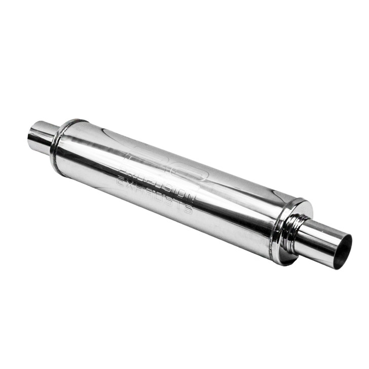 1.75" 45mm 3.5" Round 18" Profusion 304 Stainless Steel Exhaust Silencer Resonator