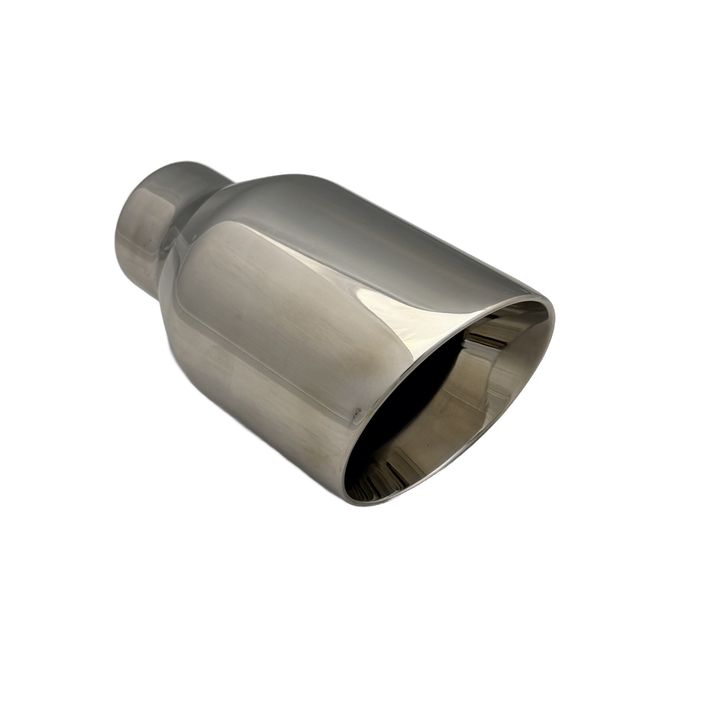 2.25 inch Mirror Polished Single 304 Stainless Steel Slash Cut Exhaust Tail Pipe - PE22365