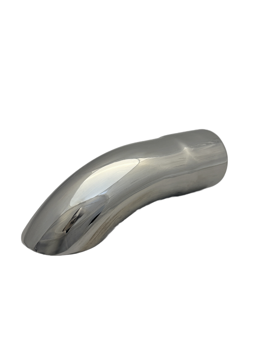 2.25 inch Mirror Polished Single 304 Stainless Steel Turn Down Exhaust Tail Pipe - PE57TDW