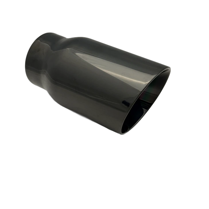 3 inch Black Chrome Single 304 Stainless Steel Slash Cut Exhaust Tail Pipe - PE22367