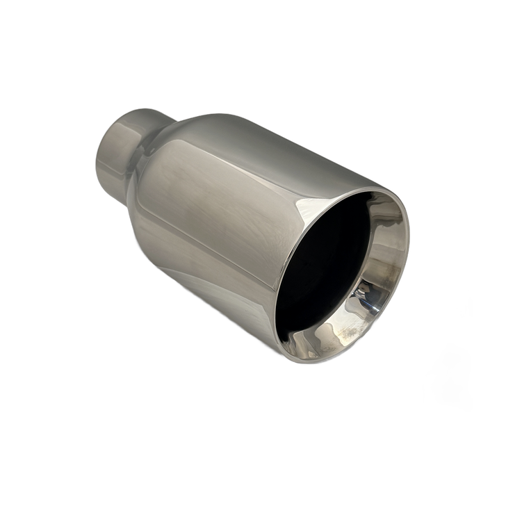 4 inch (101mm) (OD) Mirror Polished Single 304 Stainless Steel Straight Cut Exhaust Tail Pipe - PE22371