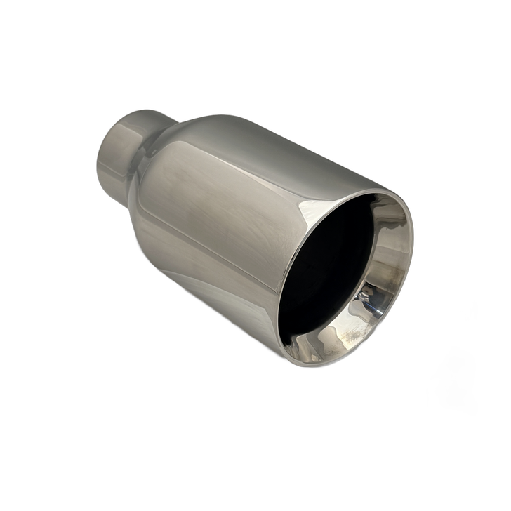 2.25 inch Mirror Polished Single 304 Stainless Steel Straight Cut Exhaust Tail Pipe - PE22371