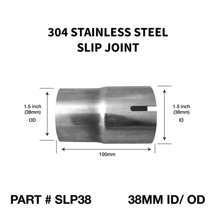 38mm 1.5 inch x 100mm 304 Stainless Steel Exhaust Weld-On Clamp Fit Slip Joint