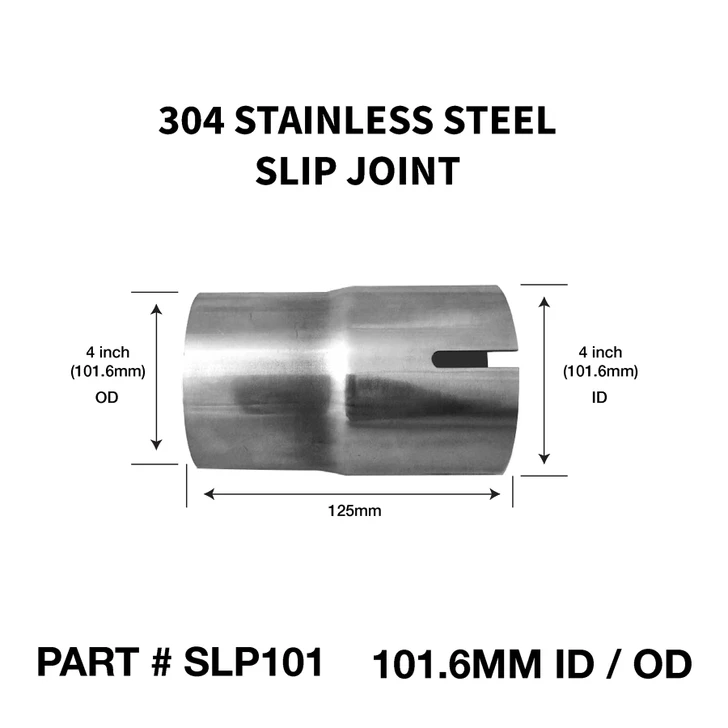 101.6mm 4 inch x 125mm 304 Stainless Steel Exhaust Weld-On Clamp Fit Slip Joint