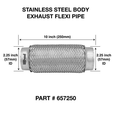 57mm x 75mm Stainless Exhaust Flex Tube Joint Soft Repair Flexi Pipe  2.25" x 3"