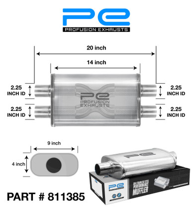 Magnaflow - Muffler W/Tip, Street 5" X 8" X 14" Oval, 2.25" In/Dual 3.5 - Foto 10