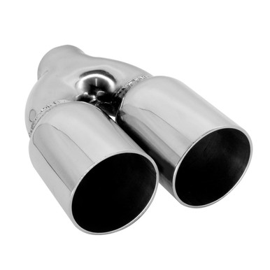 Black Chrome Stainless Steel Dual Exhaust Tip - 2.25" In - Dual 3.5" X - Foto 2