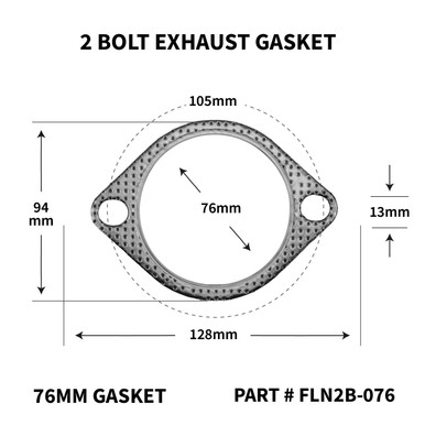 GrimmSpeed Universal 3 Inch 2 Bolt Exhaust Gasket 7-layer 22% Thicker