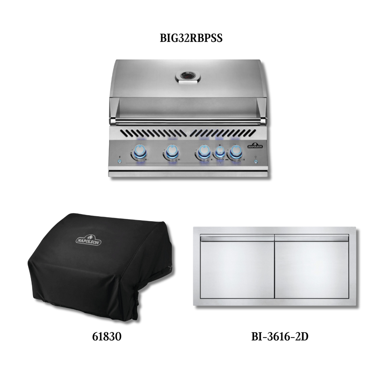 Napoleon Built-In 700 Series 32-Inch LP with Cover and Access Doors - 700S323PCLP-PCKG