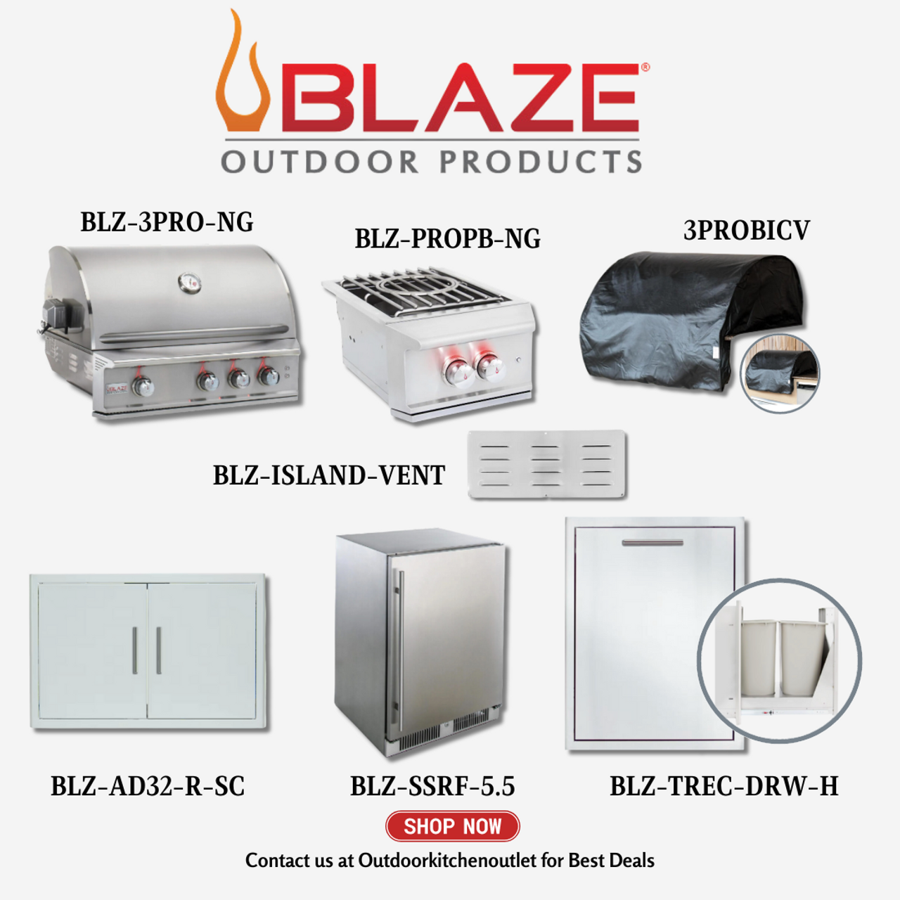 Blaze Professional LUX 8-Piece 34-Inch Natural Gas Outdoor Kitchen Package Deal