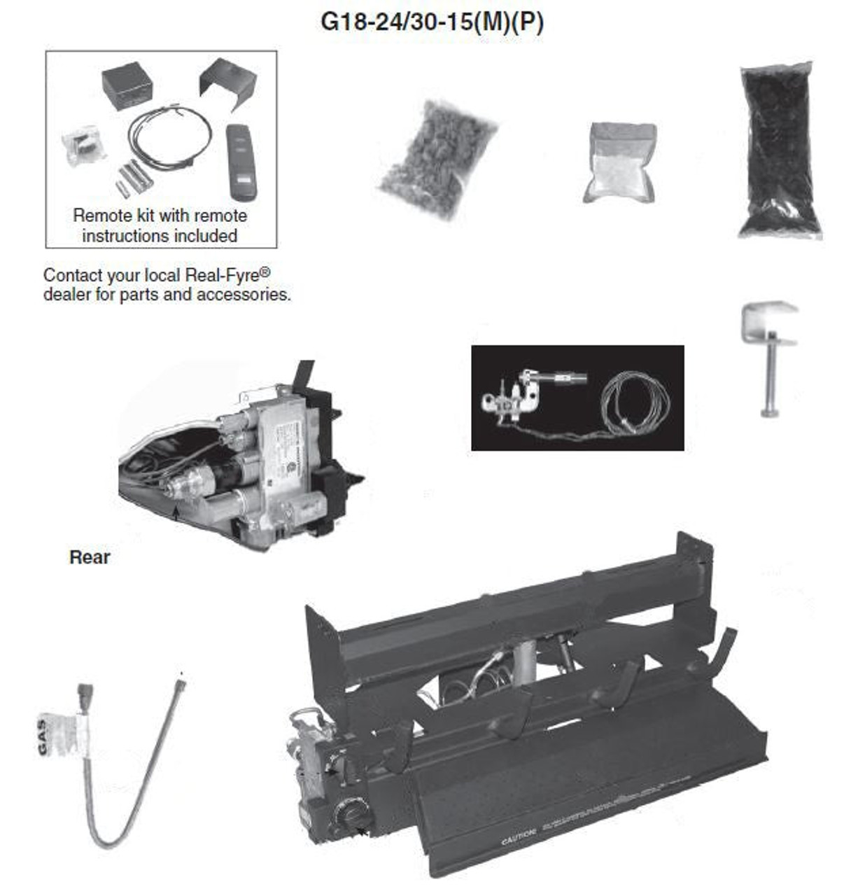 Peterson Gas Logs G18 Burner W/Variable Remote - G18243015P