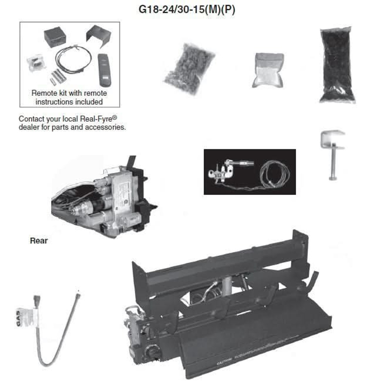 Peterson Gas Logs G18 Burner W/Variable Remote - G18243015P