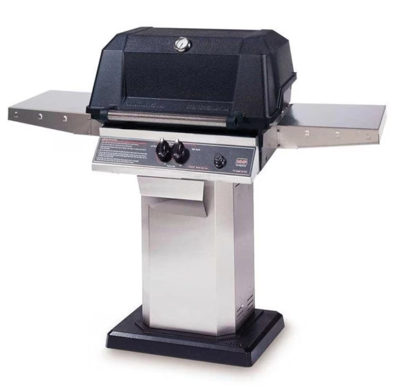 MHP WNK4DD - 57-Inch 2-Burner Stainless Patio Base Grill with Stainless Steel Shelves and Sear Magic Grids - Liquid Propane Gas - WNK4DD-PS + OCOL + OP-P