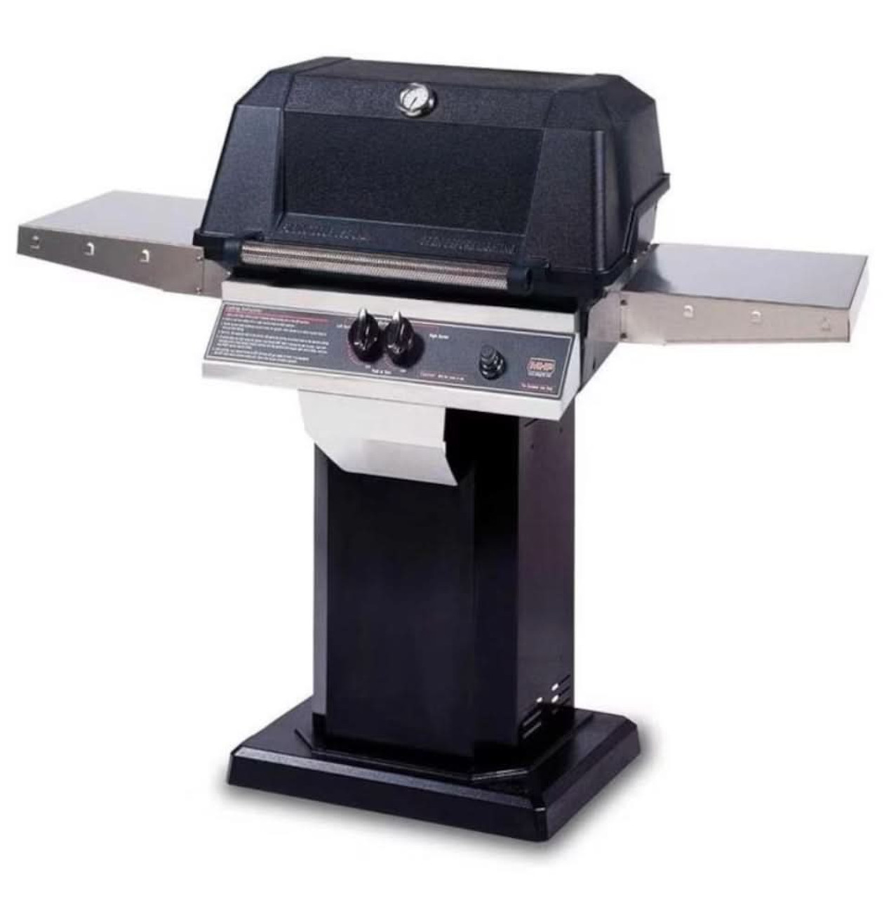 MHP WNK4DD - 57-Inch 2-Burner Black Patio Base Grill with Stainless Steel Shelves and Sear Magic Grids - Natural Gas - WNK4DD-NS + OCOLB + OP-N