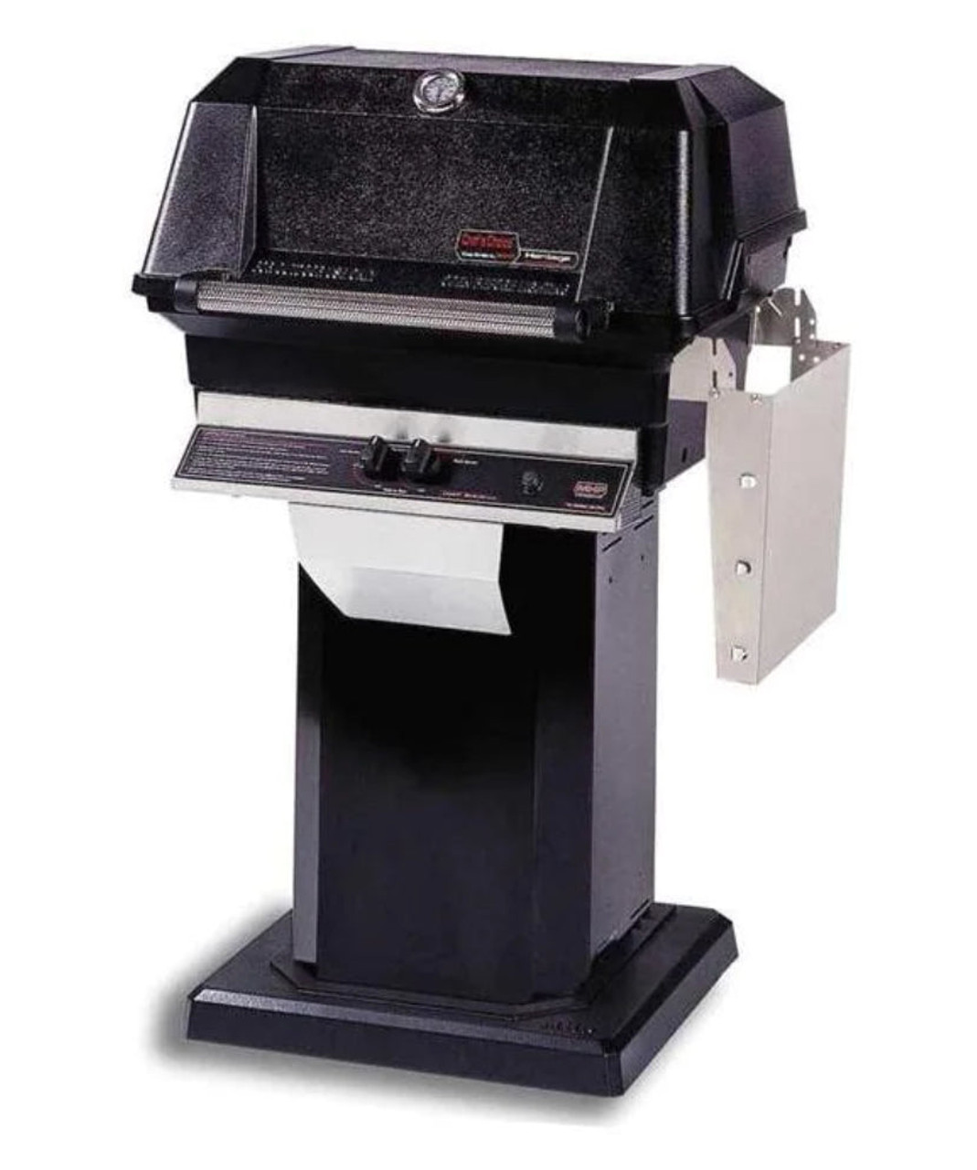 MHP JNR4DD - 37-Inch 2-Burner Black Patio Base Grill with Stainless Steel Shelves and Stainless Grids - Natural Gas - JNR4DD-N + OCOLB + OP-N