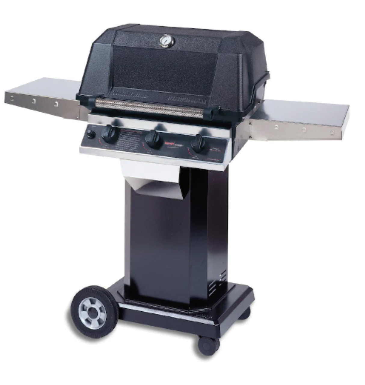 MHP WHRG4DD - 57-Inch 3-Burner Hybrid  Black Cart Grill with SearMagic Grids - Propane Gas - WHRG4DD-PS + OCOLB + OM-P
