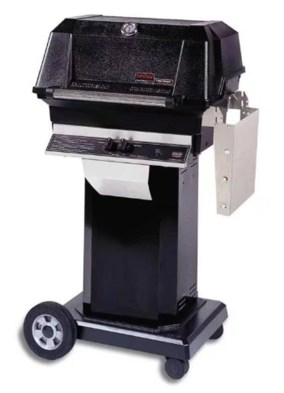 MHP JNR4DD - 37-Inch 2-Burner Black Cart Grill with Stainless Steel Shelves and SearMagic Grids - Natural Gas - JNR4DD-NS + OCOLB + OM-N