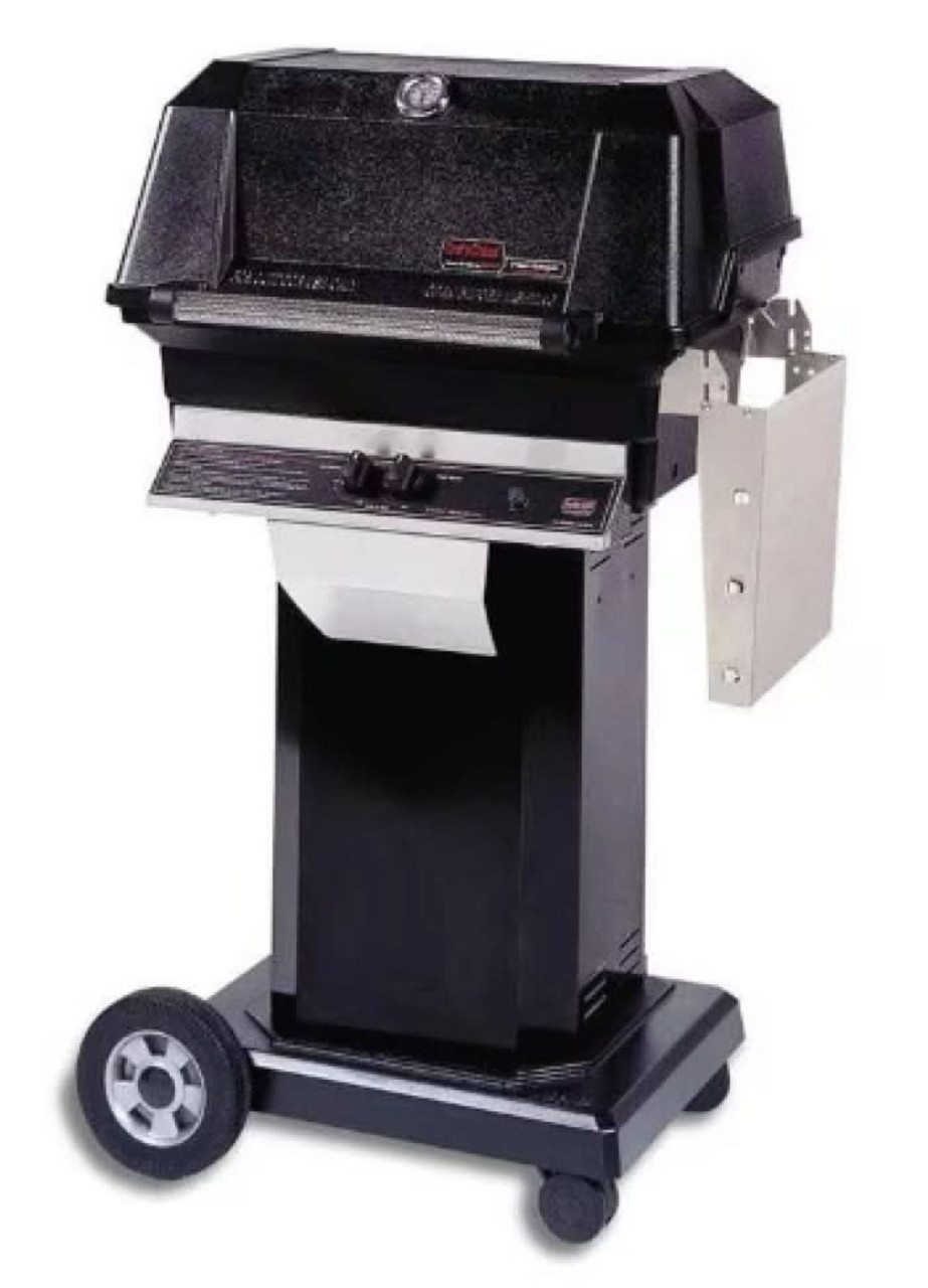 MHP JNR4DD - 37-Inch 2-Burner Black Cart Grill with Stainless Steel Shelves and SearMagic Grids - Natural Gas - JNR4DD-NS + OCOLB + OM-N