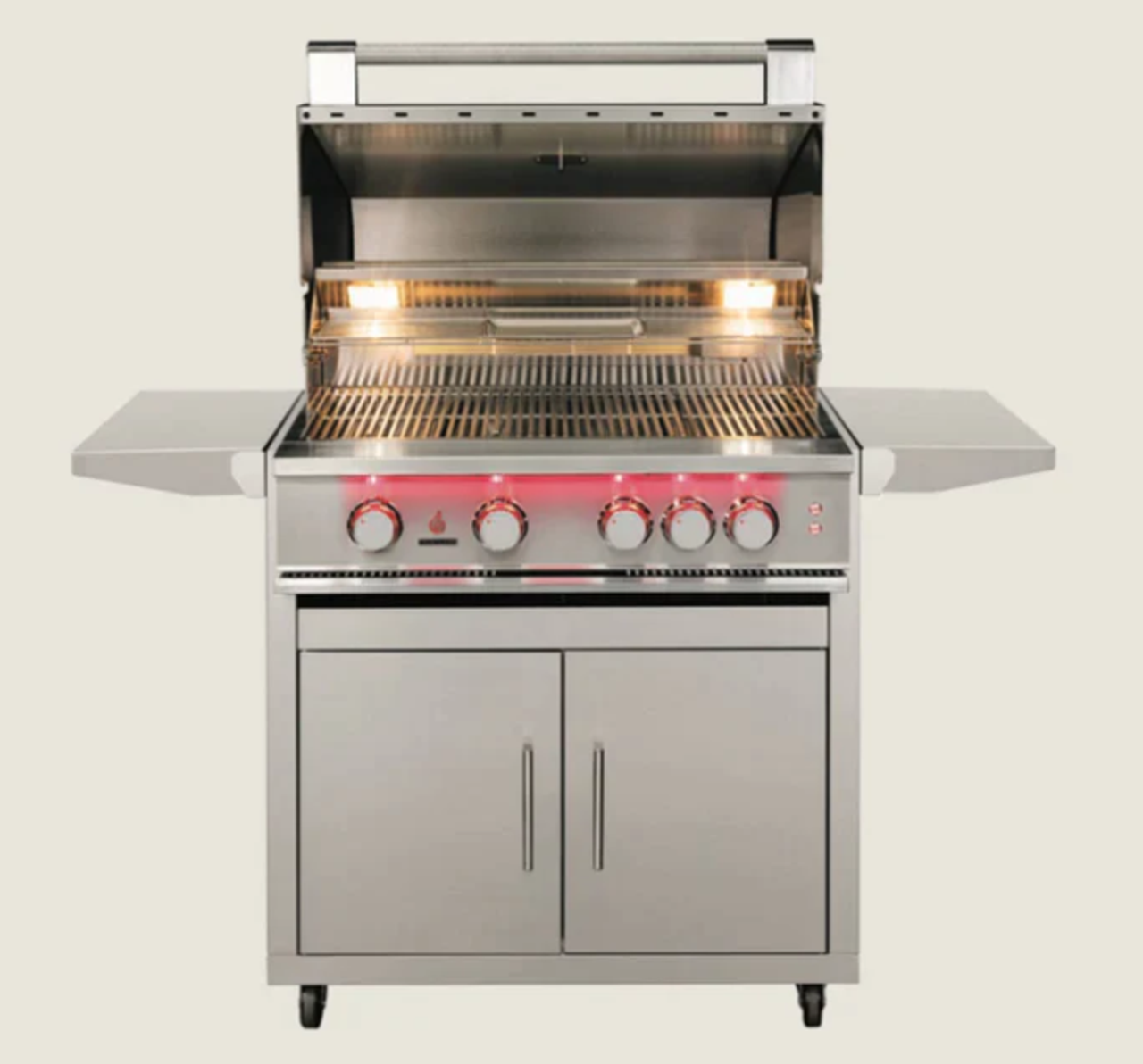 TrueFlame 40" 5 Burner Gas Grill - Liquid Propane + Freestanding Cart for 40" Gas Grill - TF40-LP + CART-TF-40DC